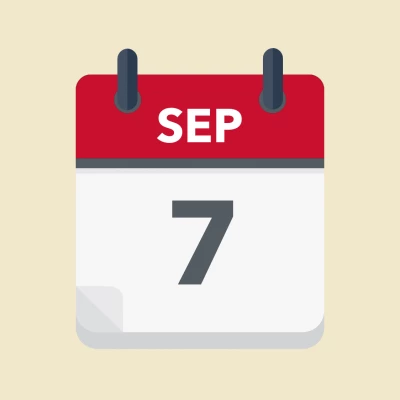 Calendar icon showing 7th September