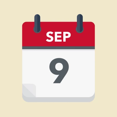 Calendar icon showing 9th September