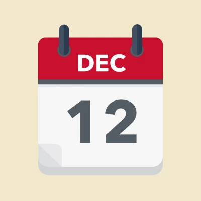 Calendar icon showing 12th December