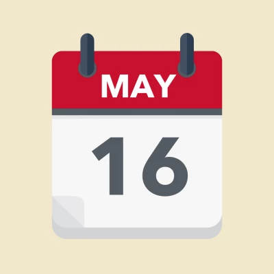 Calendar icon showing 16th May