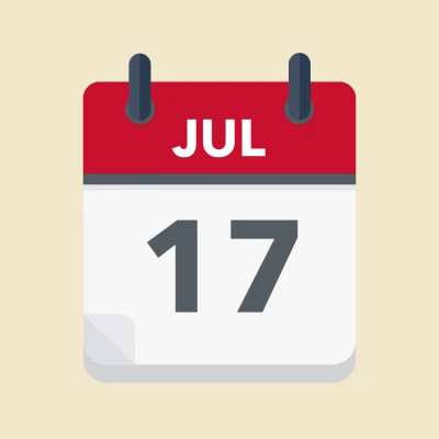 Calendar icon showing 17th July