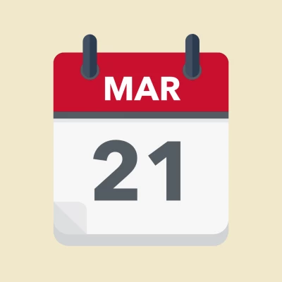 Calendar icon showing 21st March