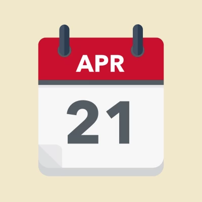 Calendar icon showing 21st April